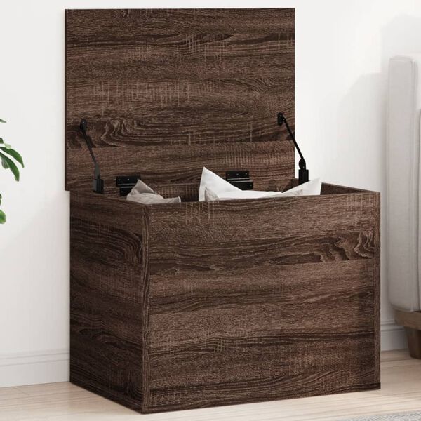 vidaXL Bo&icirc;te de rangement ch&ecirc;ne marron 60x42x46 cm bois d'ing&eacute;nierie