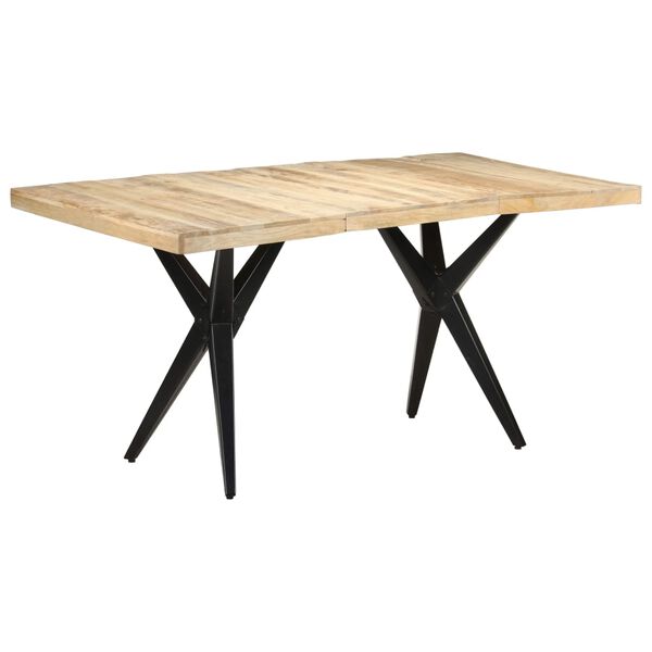vidaXL Table à manger 160x80x76 cm Bois de manguier brut