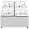 vidaXL Récipient Gastronorm avec 4 bacs GN 1/6 Acier inoxydable