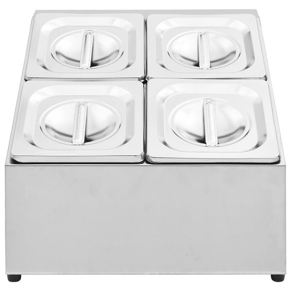 vidaXL Récipient Gastronorm avec 4 bacs GN 1/6 Acier inoxydable