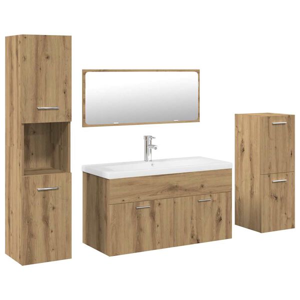 vidaXL Ensemble de meubles salle de bain 5 pcs bois d'ing&eacute;nierie