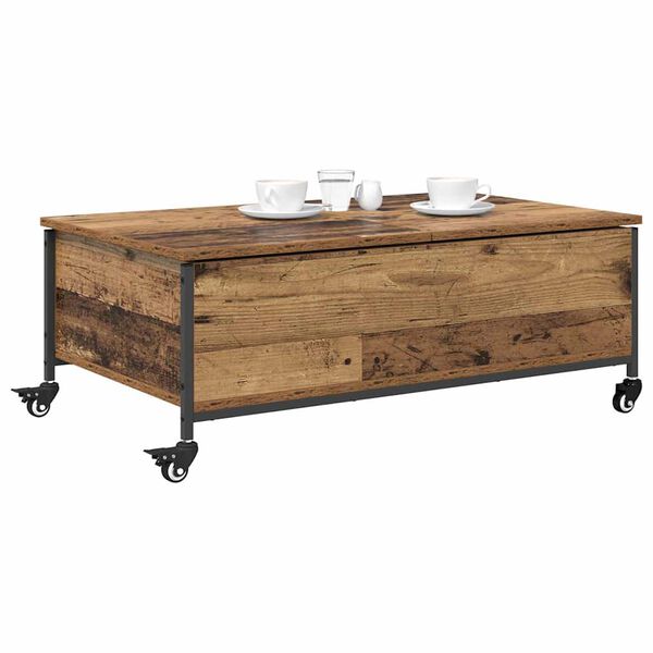 vidaXL Table basse Bois Ancien 91 x 55 x 32 cm Bois d'ing&eacute;nierie