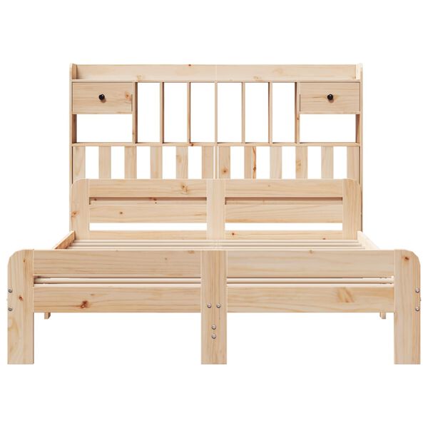 vidaXL Lit biblioth&egrave;que sans matelas 150x200 cm bois massif de pin