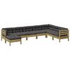 vidaXL Salon de jardin 8 pcs avec coussins bois de pin impr&eacute;gn&eacute;