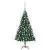 vidaXL Arbre de No&euml;l artificiel pr&eacute;-&eacute;clair&eacute; et boules vert 150 cm PVC