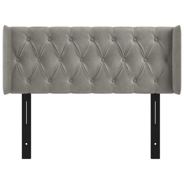 vidaXL T&ecirc;te de lit avec oreilles gris clair 103x16x78/88 cm velours