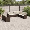 vidaXL Salon de jardin avec coussins 9 pcs marron r&eacute;sine tress&eacute;e