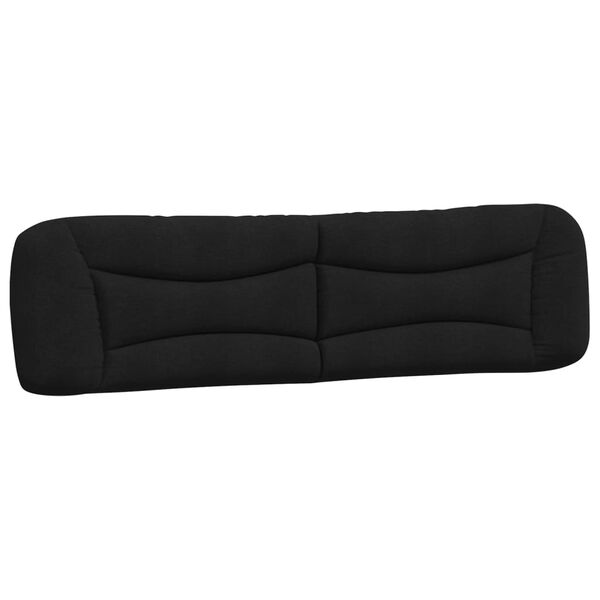 vidaXL Coussin de t&ecirc;te de lit Hvar noir 200 cm tissu