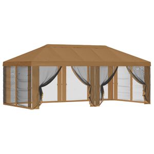 vidaXL Housse de tonnelle avec murs lat&eacute;raux 6 x 3 m Beige Polyester