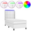 vidaXL Sommier &agrave; lattes de lit matelas LED Blanc 100x200 cm Similicuir