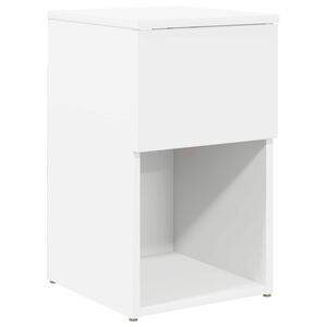 vidaXL Armoire de lit Blanc 29 x 31,5 x 49 cm Bois d'ing&eacute;nierie