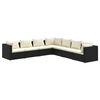 vidaXL Salon de jardin 7 pcs avec coussins R&eacute;sine tress&eacute;e Noir