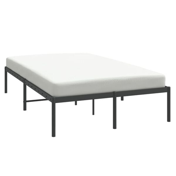 vidaXL Cadre de lit m&eacute;tal sans matelas noir 120x190 cm