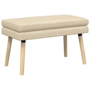 vidaXL Banc &agrave; double couche Cr&egrave;me 80 x 40 x 47 cm Tissu