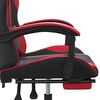vidaXL Chaise de jeu pivotante et repose-pied Noir et rouge Similicuir