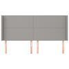 vidaXL T&ecirc;te de lit avec oreilles Gris clair 203x16x118/128 cm Tissu