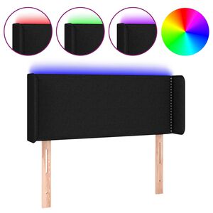 vidaXL T&ecirc;te de lit &agrave; LED Noir 83x16x78/88 cm Tissu