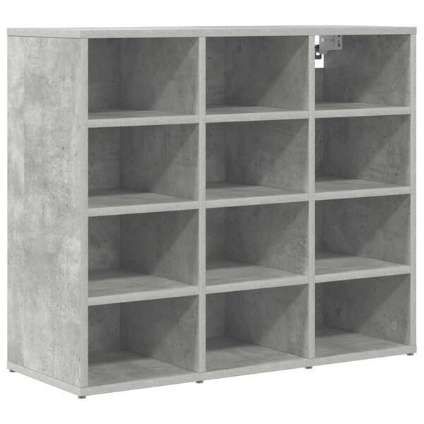 vidaXL Cabinet &agrave; chaussures avec &eacute;tag&egrave;re Gris b&eacute;ton 77,5 x 30 x 67 cm