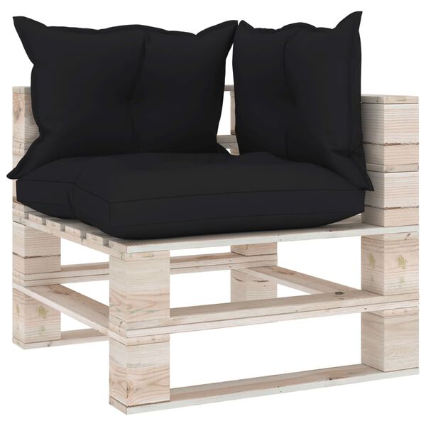 vidaXL Salon palette de jardin 6 pcs avec coussins bois de pin