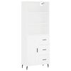 vidaXL Buffet haut Blanc 69,5x34x180 cm Bois d'ing&eacute;nierie