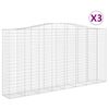 vidaXL Paniers &agrave; gabions arqu&eacute;s 3 pcs 400x50x200/220 cm Fer galvanis&eacute;