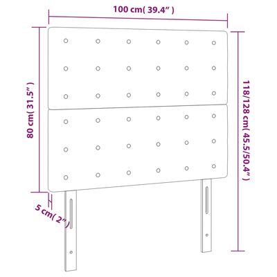 vidaXL Têtes de lit 2 pcs Noir 100x5x78/88 cm Tissu