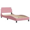 vidaXL Lit avec matelas Dover rose 90x200 cm velours