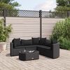 vidaXL Salon de jardin 6 pcs avec coussins noir r&eacute;sine tress&eacute;e