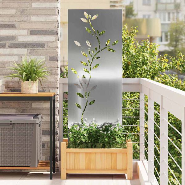 vidaXL &Eacute;cran de confidentialit&eacute; de jardin Floral Argent&eacute; 50 x 140 cm