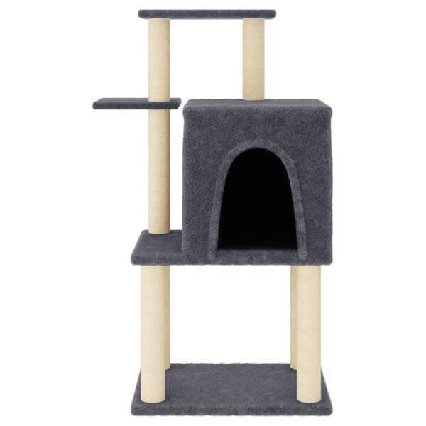 vidaXL Arbre à chat avec griffoirs en sisal gris foncé 97 cm