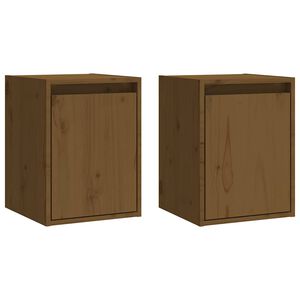vidaXL Armoires murales 2 pcs Marron miel 30x30x40 cm Pin massif