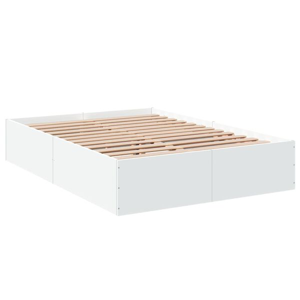 vidaXL Cadre de lit sans matelas blanc 140x190 cm