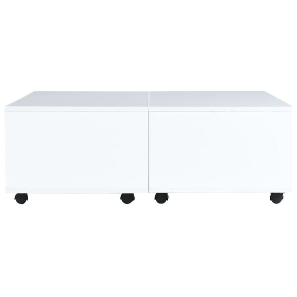 vidaXL Table basse Blanc brillant 100x100x35 cm