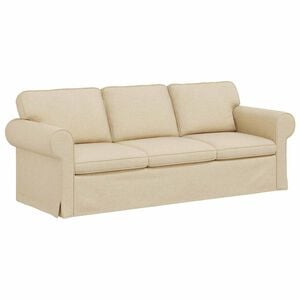 vidaXL Canap&eacute; Cr&egrave;me 215 x 82 x 80 cm tissu