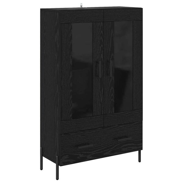 vidaXL Haut Armoire avec tiroir Corona Ch&ecirc;ne noir 69,5 x 31 x 115 cm