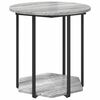 vidaXL Ensemble de tables d'appoint avec &eacute;tag&egrave;re 2 pcs Gris