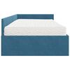 vidaXL Cadre de lit d'angle avec matelas Autre 2 pcs Bleu Velours