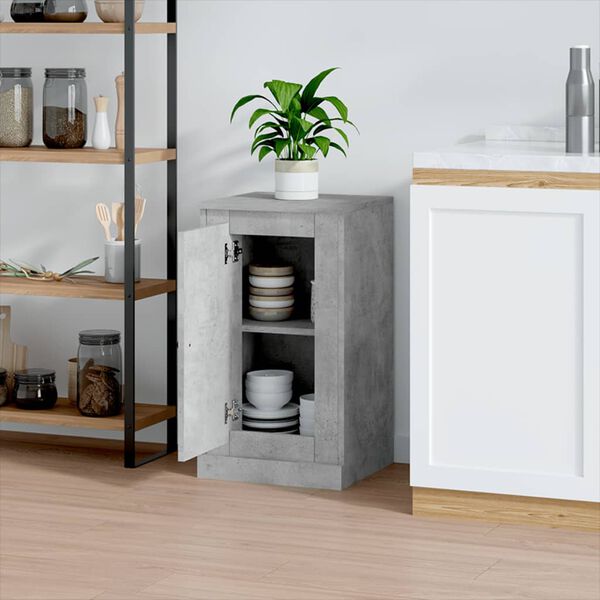 vidaXL Buffet gris b&eacute;ton 37,5x35,5x67,5 cm bois d'ing&eacute;nierie