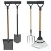 vidaXL Supports muraux pour outils de jardin 2 pcs noir acier