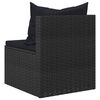 vidaXL Salon de jardin 4 pcs avec coussins noir r&eacute;sine tress&eacute;e