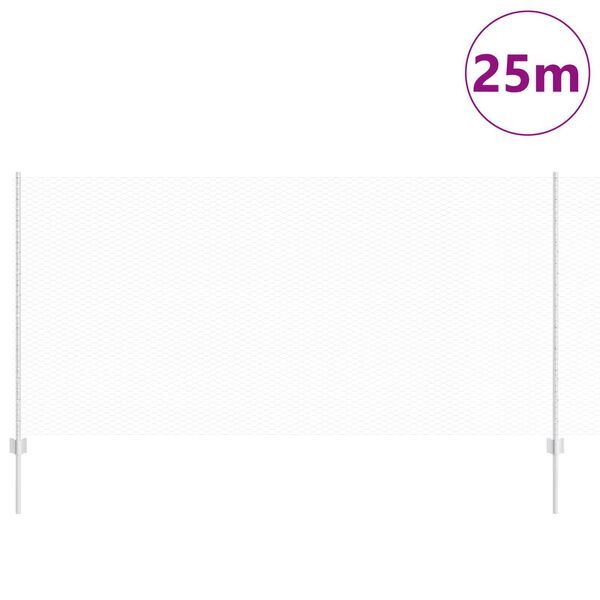 vidaXL Cl&ocirc;ture avec poteau Argent&eacute; 1,2 x 25 m Acier