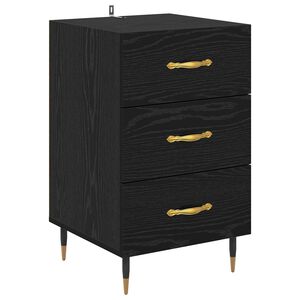 vidaXL Cabinet de chevet Ch&ecirc;ne noir 40 x 40 x 66 cm Bois d'ing&eacute;nierie
