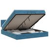 vidaXL Lit ottoman avec matelas Bleu fonc&eacute; 200 x 200 cm Velours