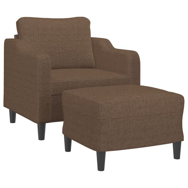 vidaXL Fauteuil avec repose-pied Marron 60 cm Tissu