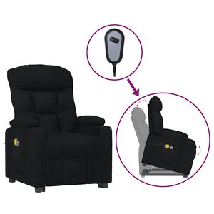 vidaXL Fauteuil de massage Noir Tissu