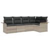 vidaXL Ensemble de canap&eacute; de jardin 5 pc Gris clair polyrotin