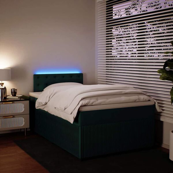 vidaXL Sommier &agrave; lattes de lit avec matelas vert fonc&eacute; 120x190 cm