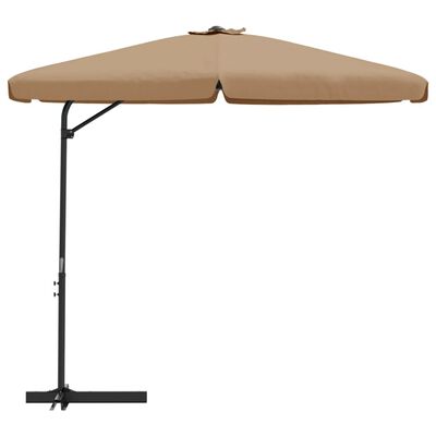 vidaXL Parasol de jardin avec mât en acier 300 cm Taupe