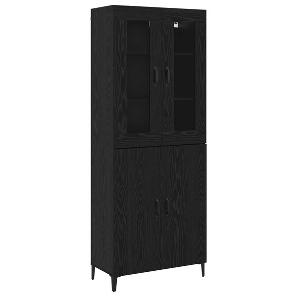 vidaXL Haut Armoire 2 pcs Ch&ecirc;ne noir Bois d'ing&eacute;nierie