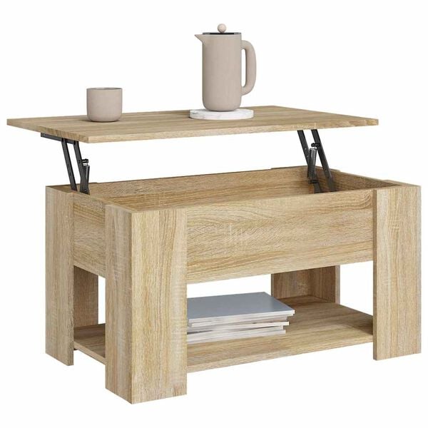 vidaXL Table basse chêne sonoma 79x49x41 cm bois d'ingénierie